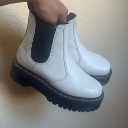 Doc Martins, Platform Boots, White, 5.0M