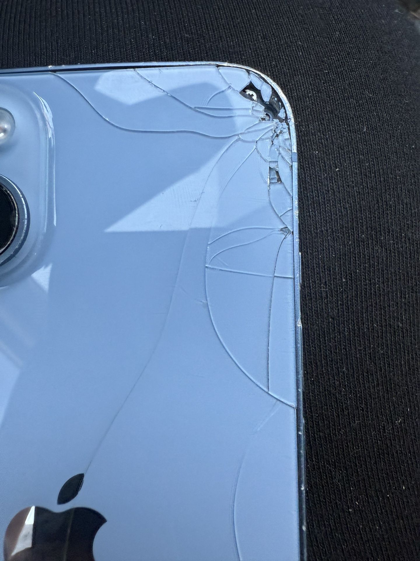 iPhone 14 (Cracked Back Glass + Frame Damage) – As-Is Sale