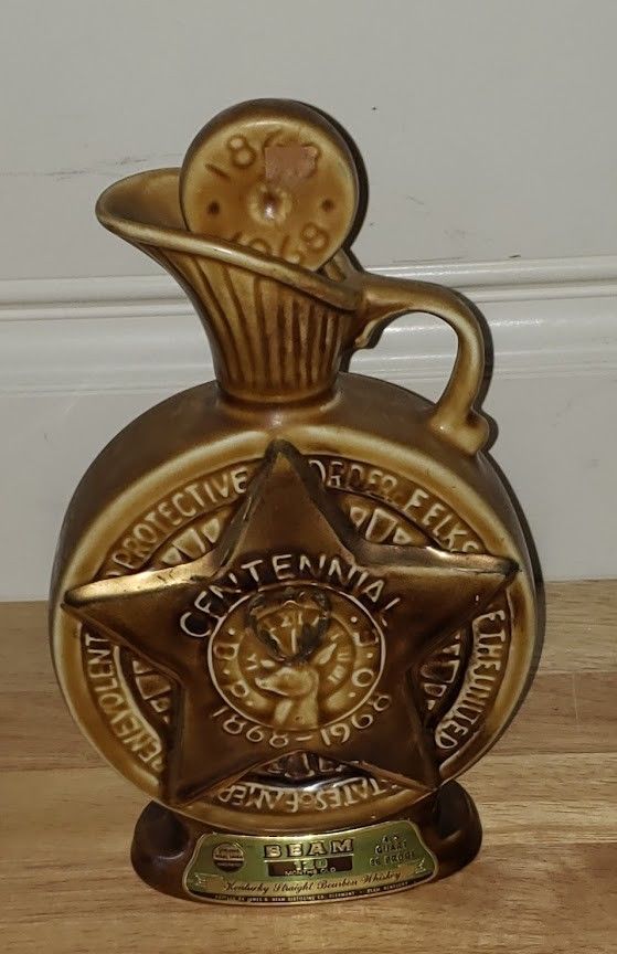 Vintage 1968 Jim Beam Whiskey Bourbon Decanter Bottle (empty)