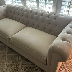 Couch & Matching Love Seat Natural Linen