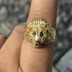 Gold Tiger Ring With Black Onyx Eyes 🐅14k Mexican Gold 🇲🇽