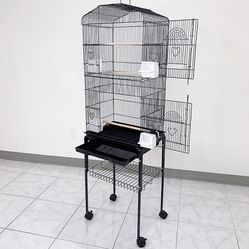 Brand New $55 Bird Cage 60” Tall Standing Parrot Parakeet with Rolling Stand 18x14x60 Inches 