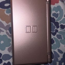 Metallic Pink Ds Lite With Original Stylus And Game Boy Slot Cover 
