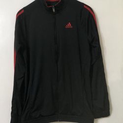 Adidas Black and Red Windbreaker with Sporty Design.XL/XG18