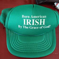 Vintage Hat Born American Irish By The Grace Of God