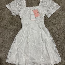 White Lace Mini Dress