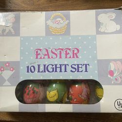 Vtg Easter Egg Ten Light Set