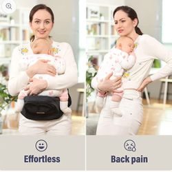 BABYMUST Hip Seat Baby Carrier, Advanced Adjustable Waistband &Various Pockets,