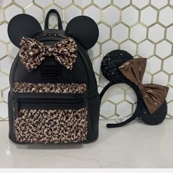 Bronze Disney Loungefly Backpack And Ears 