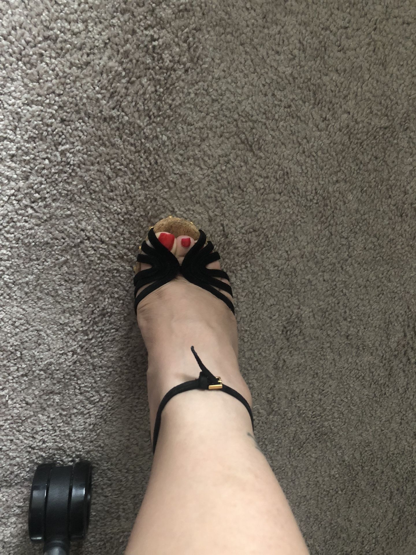 END OF YEAR SALE Gucci Studded Suede Black Wedges In Sz 37 $780 Obo