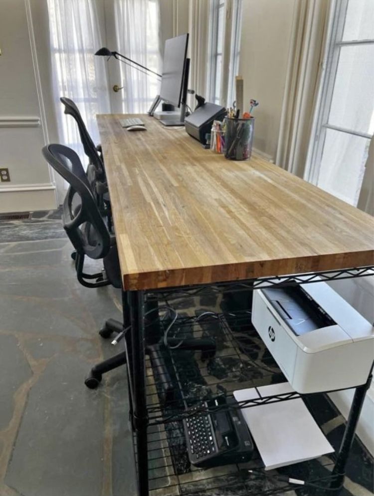 Butcher Block Desk 96”L x 25”W x 31.5”H 