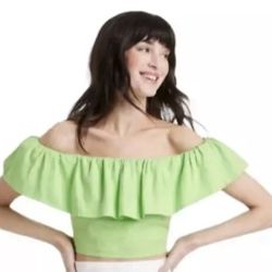A New Day Off Shoulder Ruffle Sleeve Top 
