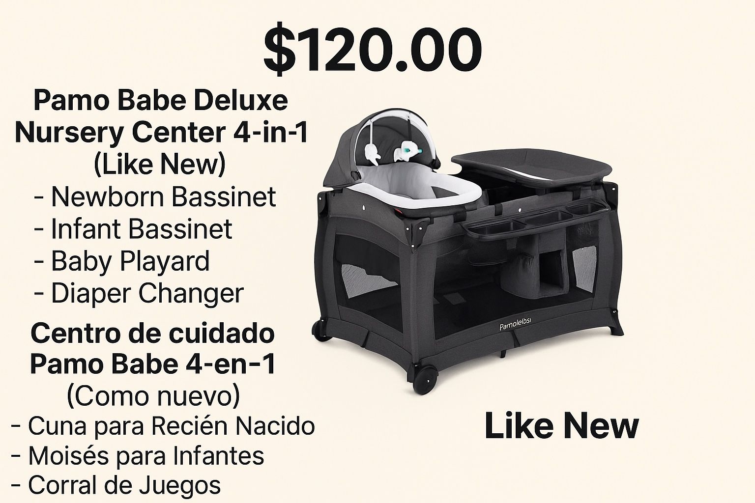 🍼 Pamo Babe 4-in-1 Nursery Center – Like New!