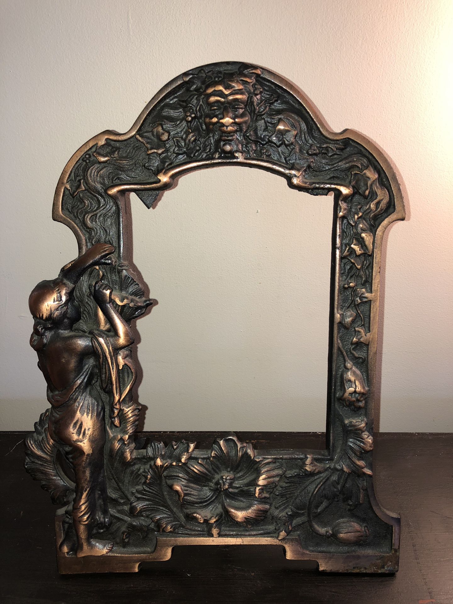 Large Antique cast iron God/goddess frame