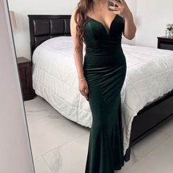 Green Velvet Mermaid Dress