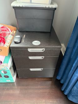 Dark Brown 3-Drawer Filing Cabinet