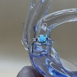 Larimar & Ruby Ring