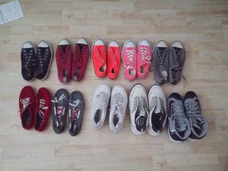 Various name brand shoes