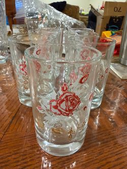 GLASSES, 7 of these, the size of a juice glass; cross  streets are Arapaho & Waterview
