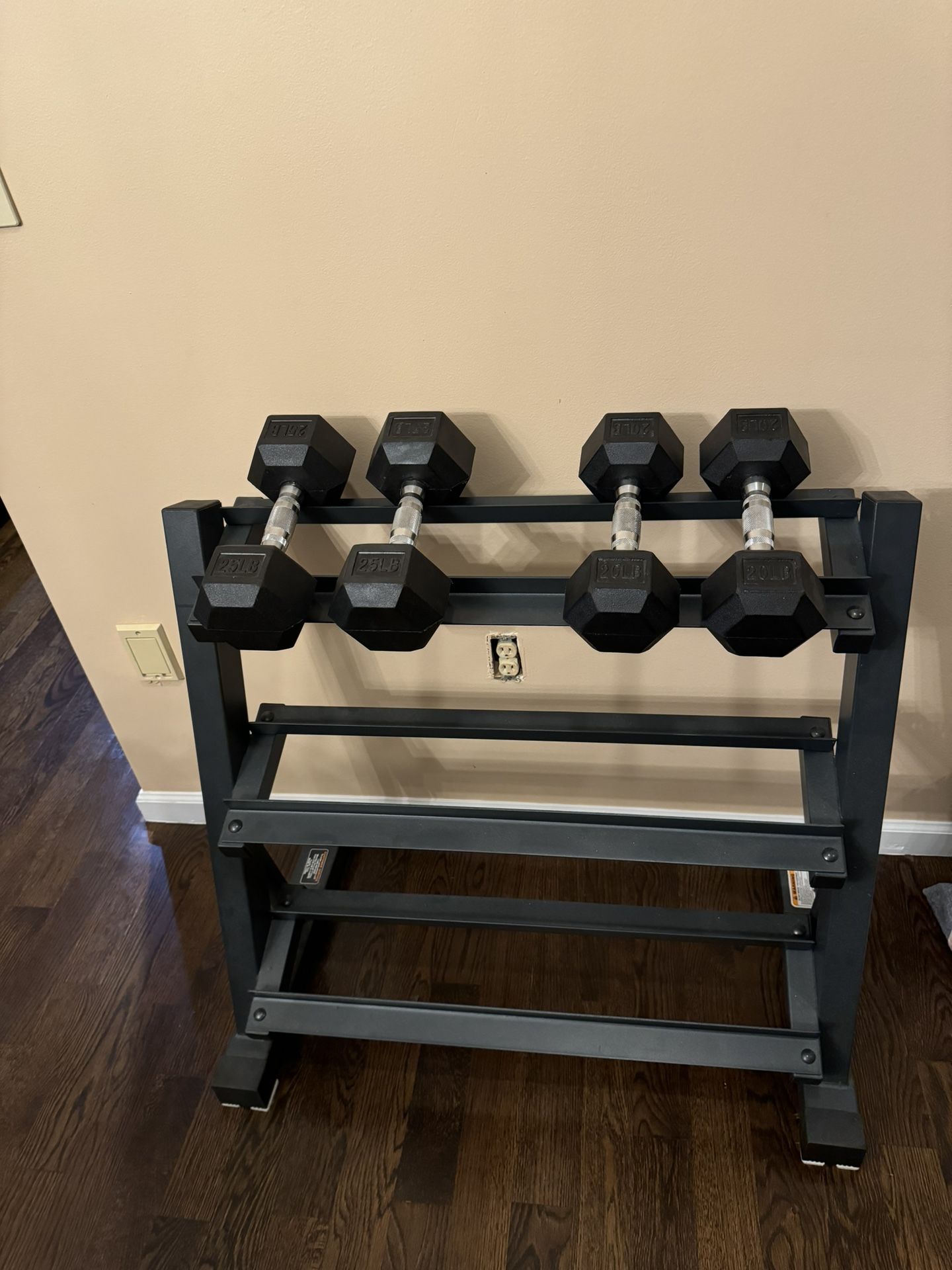 Set Of 4x Dumbbells & Rack For Home Gym