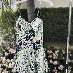 FRANCESCAS BLUE/GREEN/WHITE FLORAL DRESS