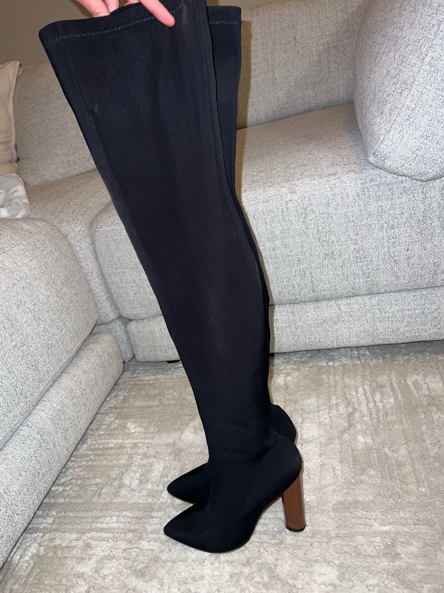 Thigh High black boots size 6