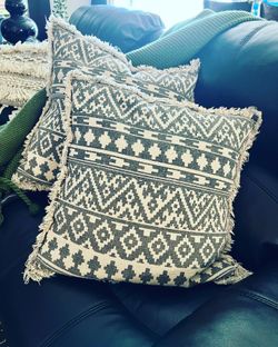 $15! 2 COVERS ONLY! Boho Farmhouse 20”x20” Linen 