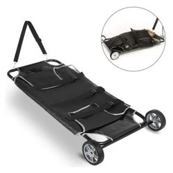 Animal Stretcher, 45 x 25 Inch Max. 250 lbs Capacity, Doq Transport Pet Trolley with Wheels,