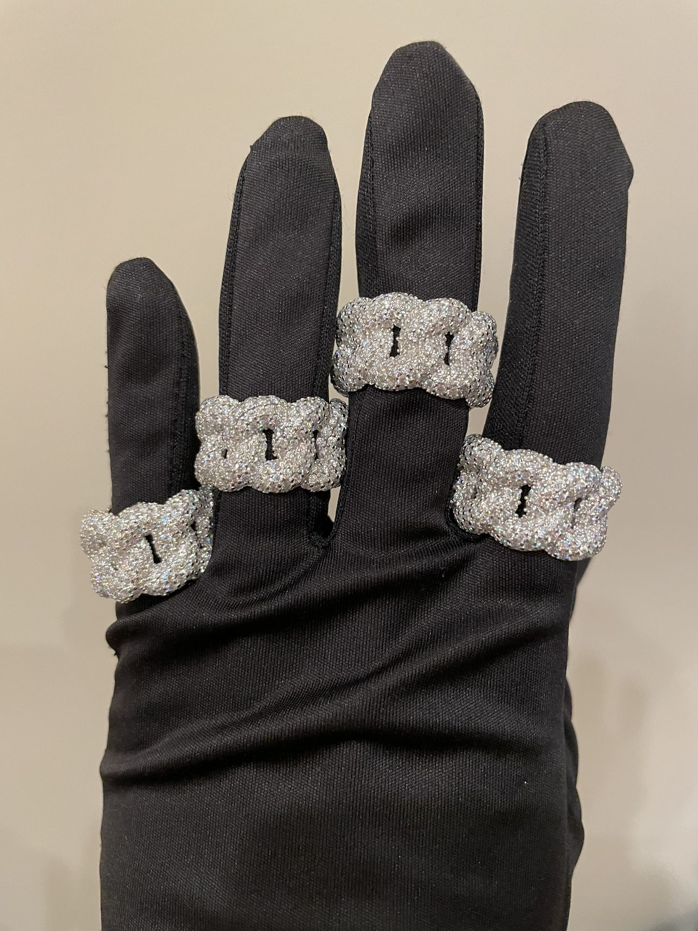 VVS Moissanite Puffy Cuban Ring Pass diamond tester top quality