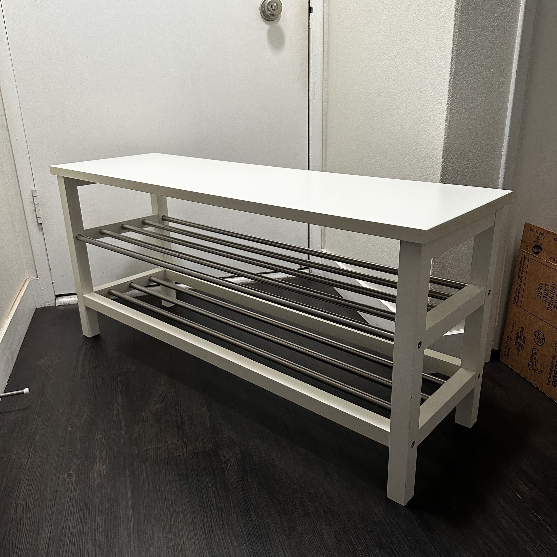 Tjusig Bench White Shoe Rack With Bench IKEA Tjusig Shoe Rack