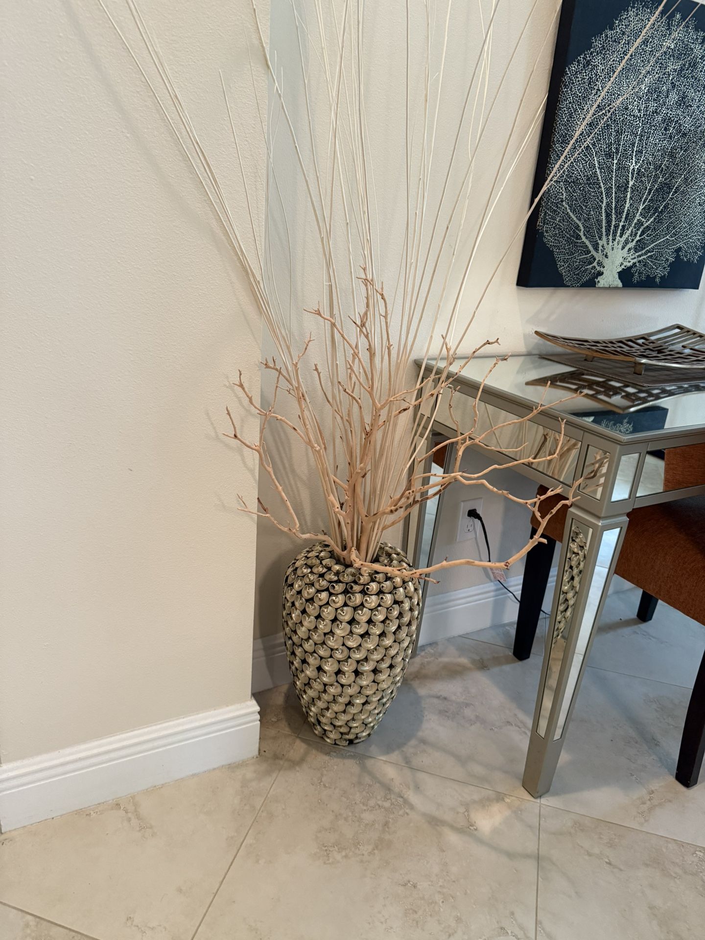 Shell Vase And Single Chair