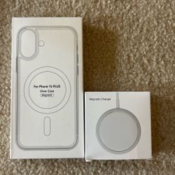 Apple iphone 16 Plus case and charger
