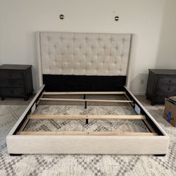 Tufted King size Bed Frame and Headboard 