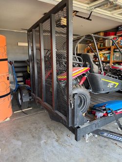 2 off road go karts with trailer