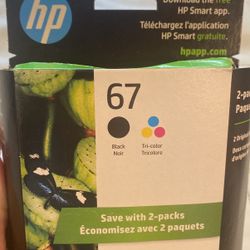 HP Printer Ink - 67  - 2-pk Black & Color