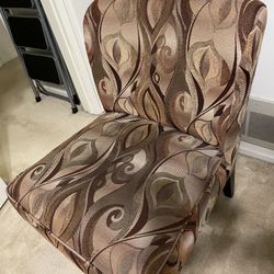 Brown Pattern Accent Chair