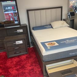 QUEEN AND KING PLATFORM STORAGE BEDS! DELIVERY TODAY! ALL CREDITS WELCOME! LIMITED SALE! 