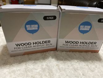 WOOD HOLDER FOR CLEAR ACRYLIC SIGN