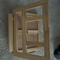Art easel with built in supply box “new” with paints brushes and tools