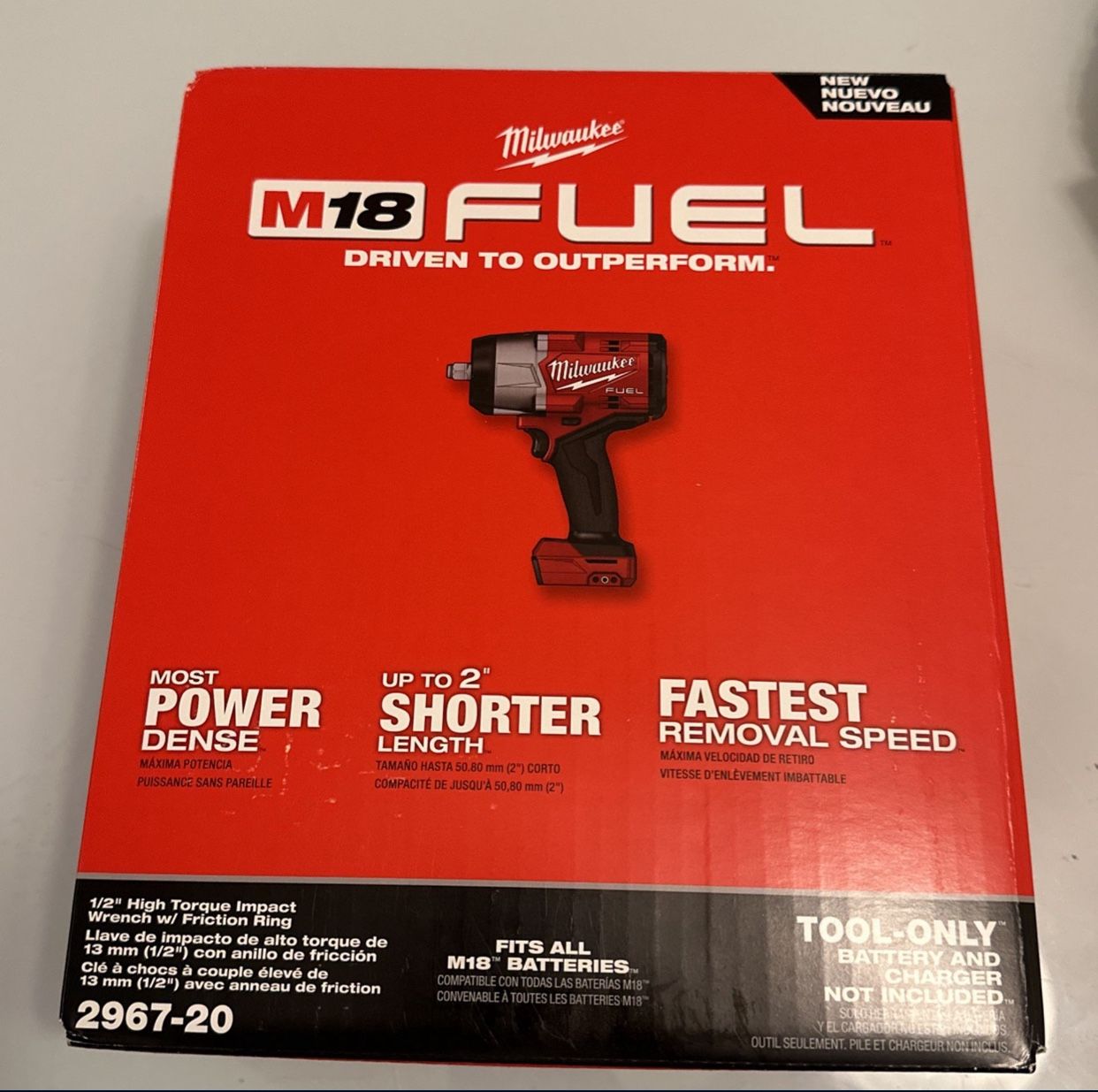 Milwaukee New 1/2” High Torque Impact Wrench Fuel M18