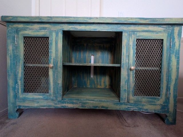 Rustic Distressed Media Console / TV Stand with Storage