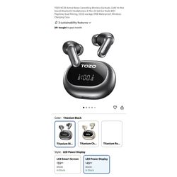 Brand new NC20 Active Noise Cancelling Wireless Earbuds, LDAC Hi-Res Sound Bluetooth Headphones, 6 Mics AI Call Ear Buds 80H Playtime, Dual Pairing, 3