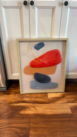 Framed abstract art multi-colored
