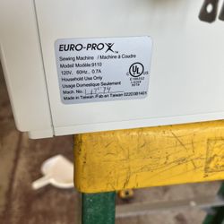 Euro Pro Sewing Machine 