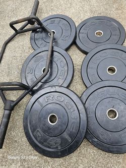 Rogue Bumper Plates And Hex Bar