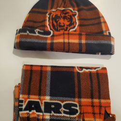New Fleece Chicago Bears Beanie/Scarf Adult sz Crafted