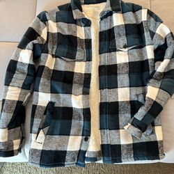 Men’s Aeropostal Fleece Flannel Jacket With Fuzzy Cotton Lining