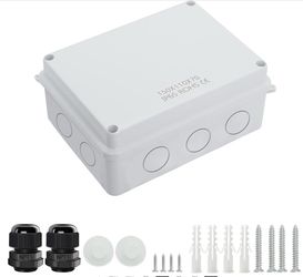 LeMotech Junction Box, Electrical Box IP65 Water Resistant Dustproof ABS Plastic Project Enclosure For Electronics White, External Size 5.9 X 4.3 X 2.