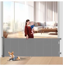 Miumoon 120 inch Reinforced Retractable Baby Gates 34 inch Tall