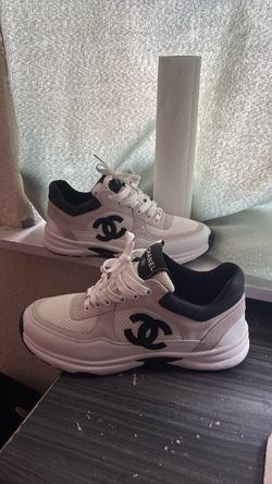Chanel White and Black Sneakers